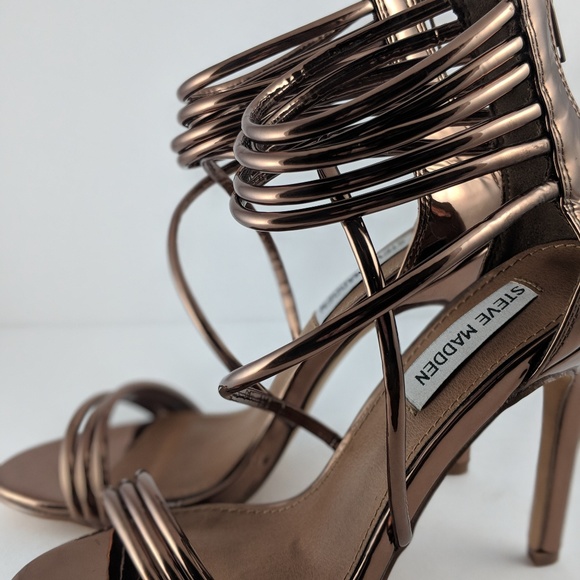 Steve Madden Copper Metallic Sandal Stiletto Heels - Picture 5 of 5